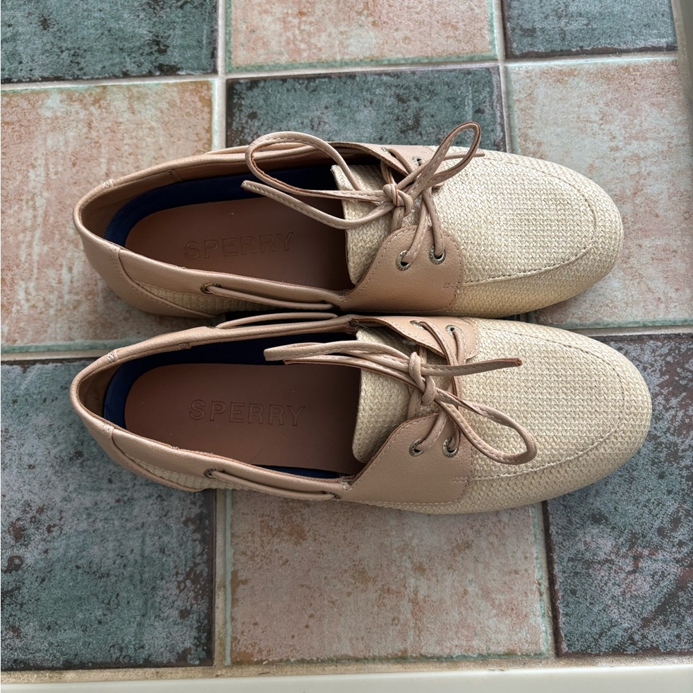 NEW, never worn. Sperry Topsider Silm- Women's Cream and Tan Loafers - Picture 6 of 8